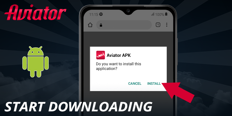 Start downloading the app on Android